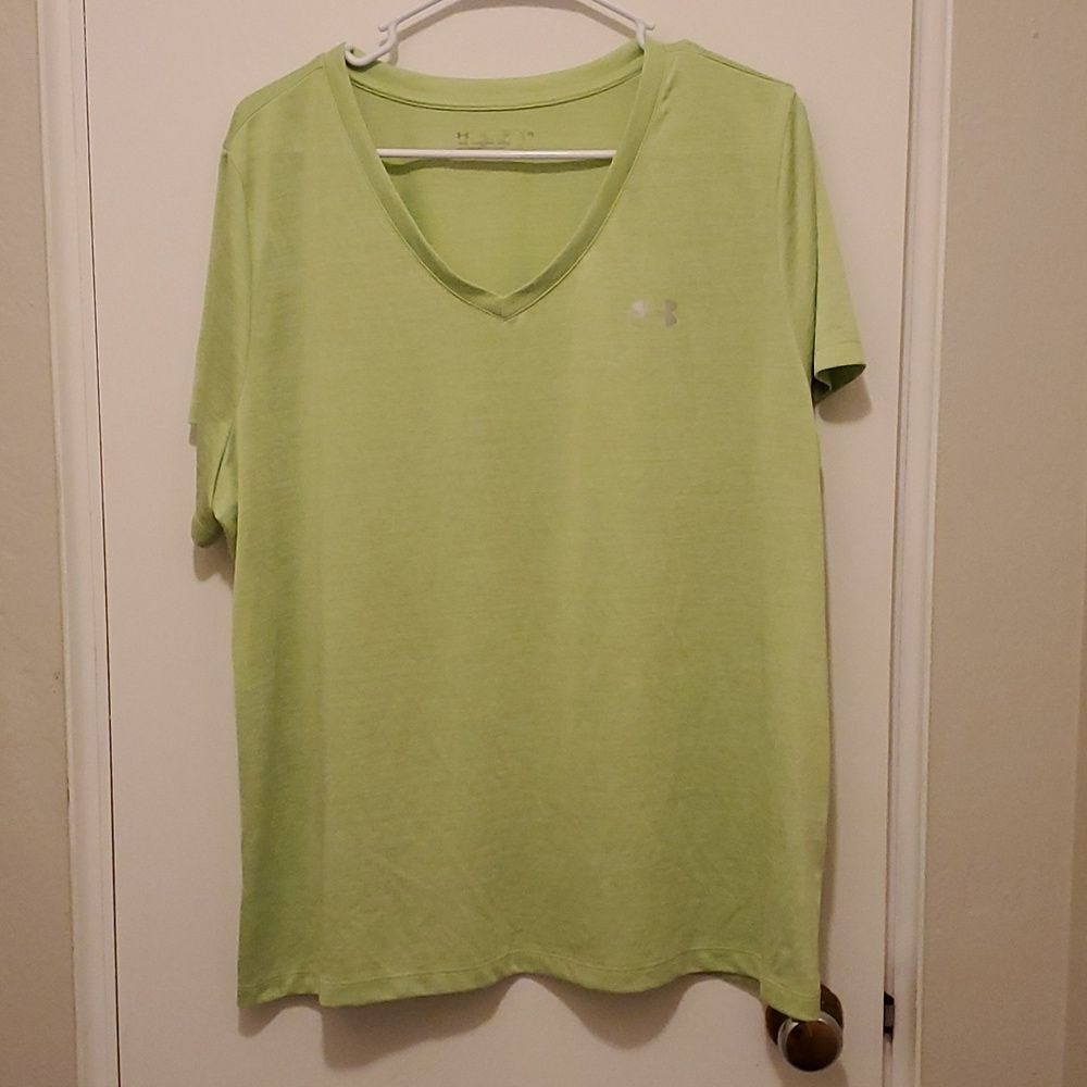 Under Armour 1X moisture wicking short sleeve t shirt neon green NWOT - Picture 1 of 4